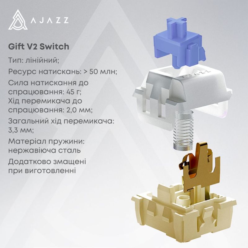 Клавіатура бездротова Ajazz AK980 V2 Gift Switch V2 White (AK980-V2-G-PWB)