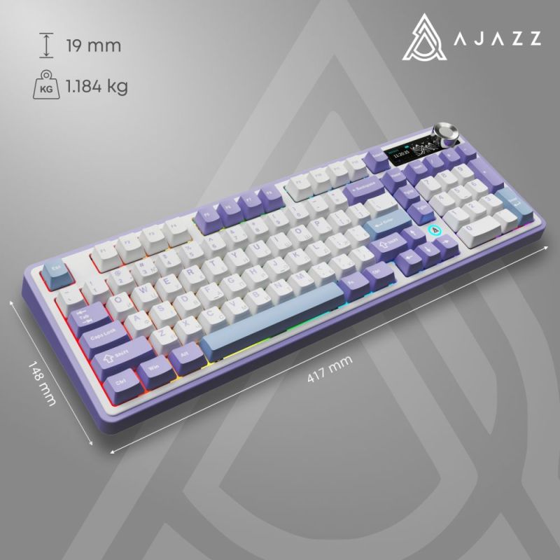 Клавіатура бездротова Ajazz AK980 V2 Maillard Switch White (AK980-V2-M-PWB)