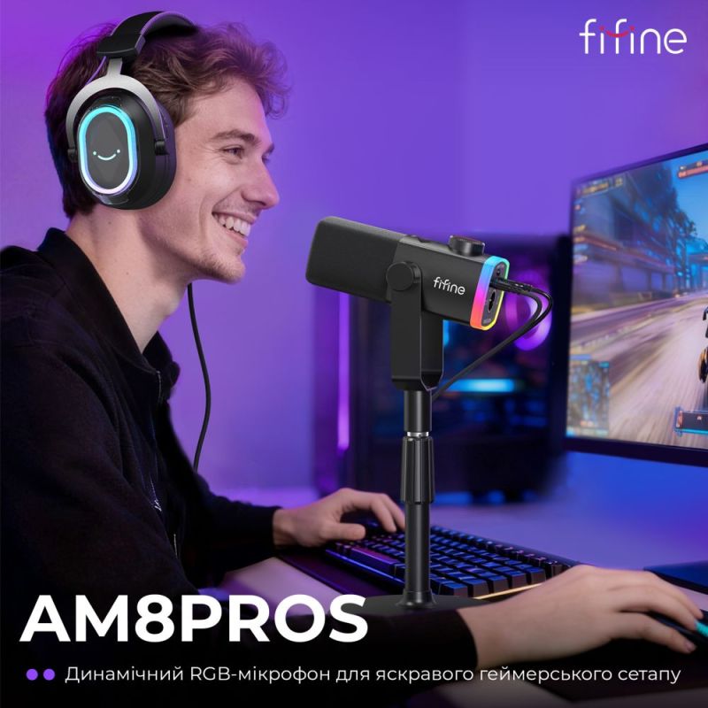 Мікрофон Fifine Black (AM8PROS)
