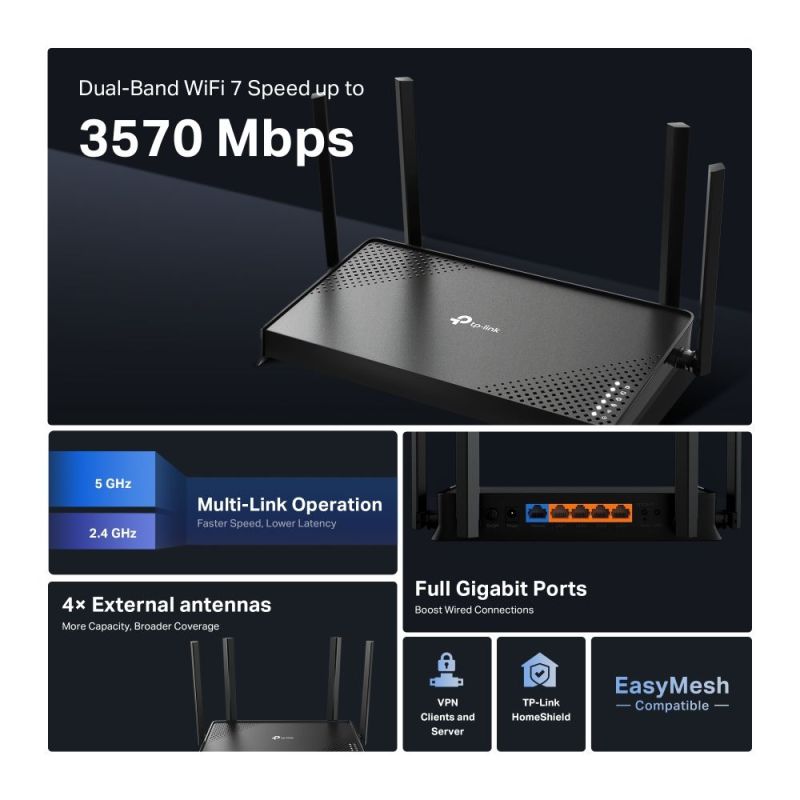 Бездротовий маршрутизатор TP-Link (Archer BE220)