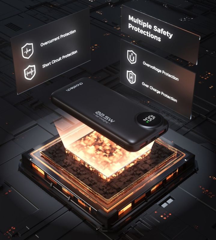 Універсальна мобільна батарея Choetech 10000mAh 22.5W Black (B791)