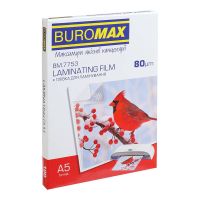 Пленка для ламинирования Buromax глянцевая, А5, 80мк, 100 шт (BM.7753)