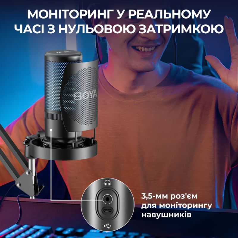 Микрофон RGB Black (BOYA K3-02)