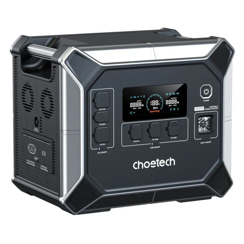 Зарядна станція Choetech BS067 2048Wh, 2400W (BS067-EU-BKSL)_OEM (BS067-EU-BKSL_OEM)
