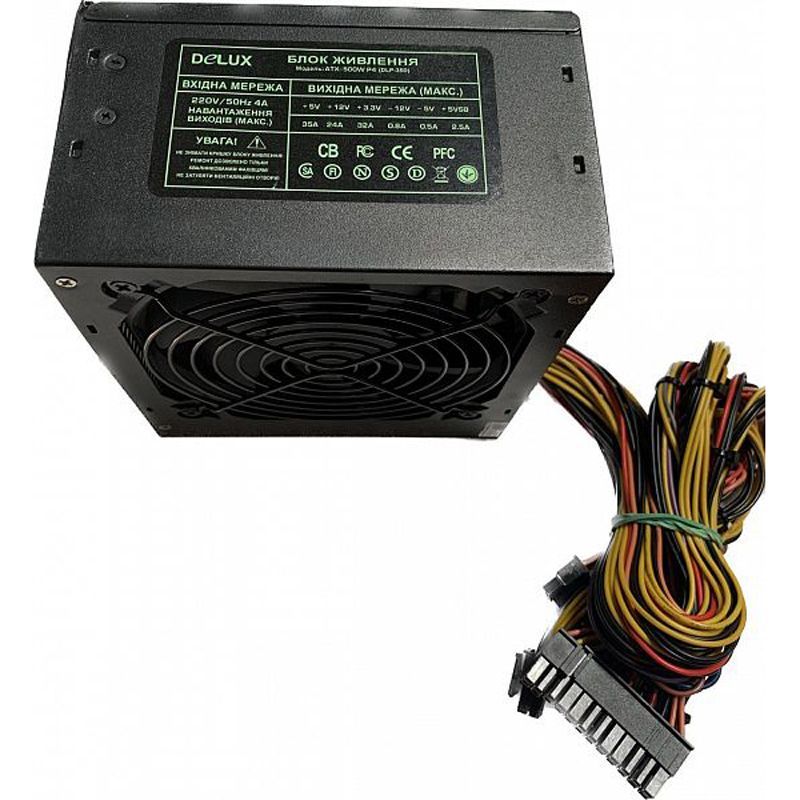 Блок живлення Delux 500W bulk (DLP-35D Black)