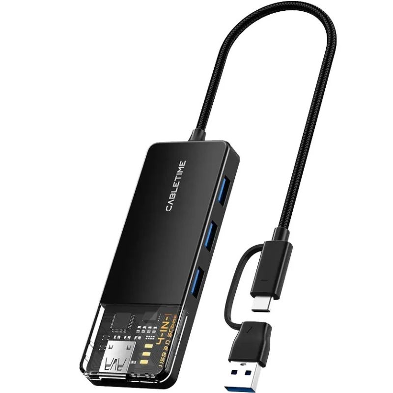 USB-хаб Cabletime USB Type-C 4-в-1 (CB03B)