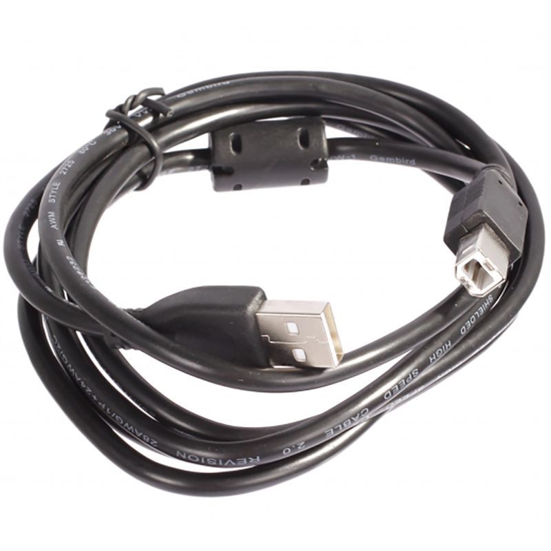 Кабель Cablexpert USB - USB Type-B V 2.0 (M/M), 1.8 м, ферритовый фильтр, черный (CCF-USB2-AMBM-6)