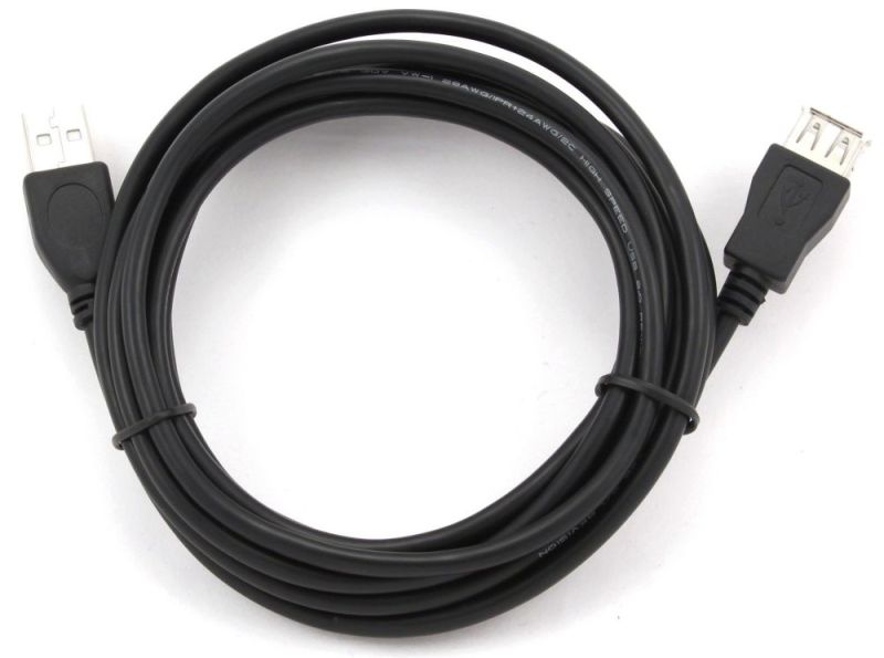 Кабель Cablexpert USB - USB V 2.0 (M/F), подовжувач, 1.8 м, чорний (CCP-USB2-AMAF-6)