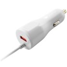 Автомобільний зарядний пристрій Canyon (1USB, 2.4A) White + кабель Lightning (CNE-CCA033W)