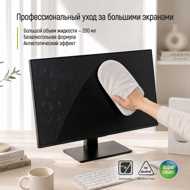 Большой набор ColorWay для очистки экранов и электроники (200 мл и перчатка-микрофибра) (CW-2200)