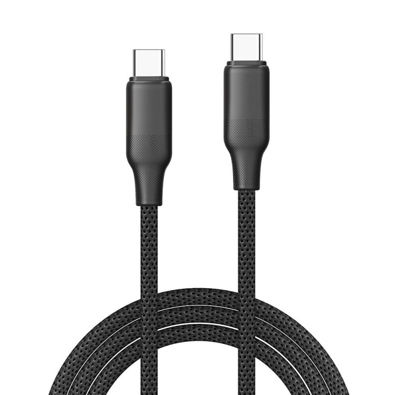 Кабель ColorWay USB Type-C - USB Type-C (M/M), TPE embossed, 3А, 1 м, Black (CW-CBPDCC101-BK)