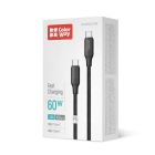 Кабель ColorWay USB Type-C - USB Type-C (M/M), TPE embossed, 3А, 1 м, Black (CW-CBPDCC101-BK)