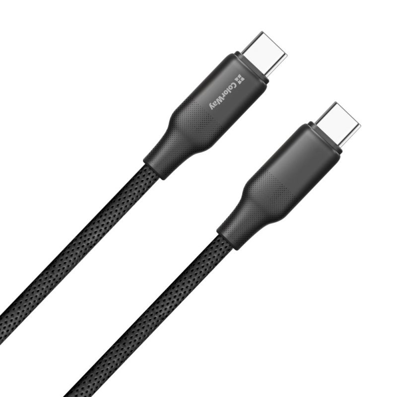 Кабель ColorWay USB Type-C - USB Type-C (M/M), TPE embossed, 3А, 1 м, Black (CW-CBPDCC101-BK)