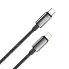 Кабель ColorWay USB Type-C - Lightning (M/M), zinc alloy braided, 3А, 2 м, Black (CW-CBPDCL099-BK)