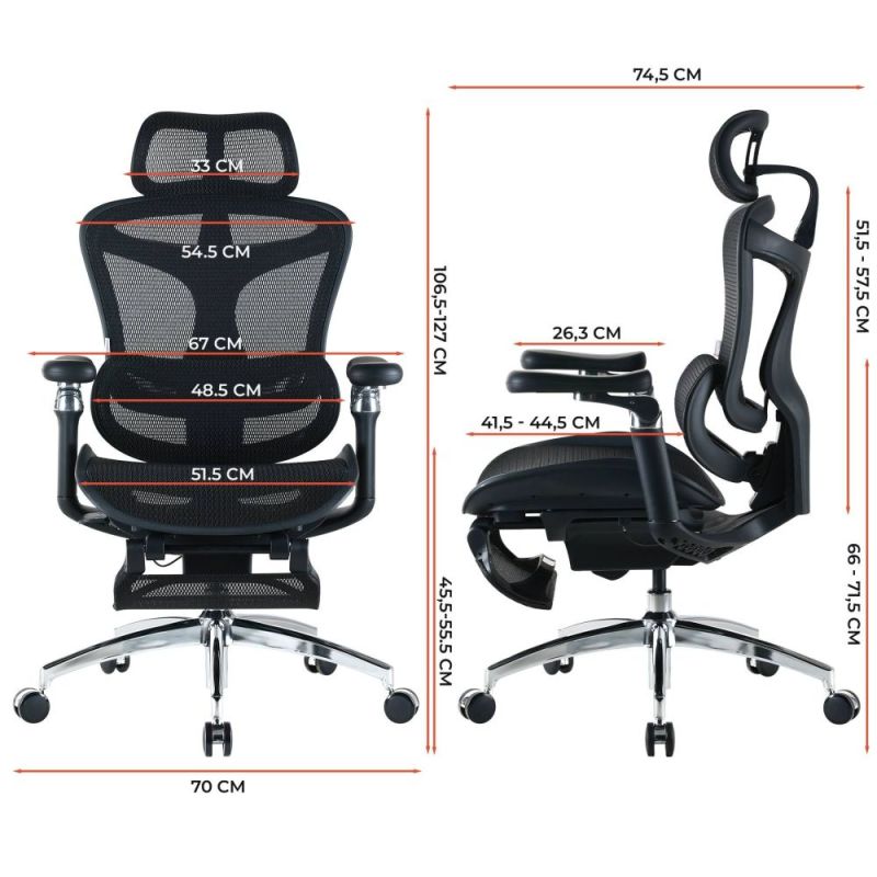 Крісло офісне Sihoo Doro C300 Pro Mesh Black with footrest (Doro-C300-Pro-M101-JT) (DORO-C300-PRO-M101-JT)