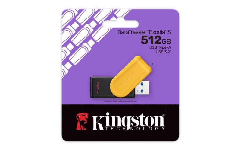 Флеш-накопичувач USB3.2 512GB Kingston DataTraveler Exodia S Black/Yellow (DTXS/512GB)