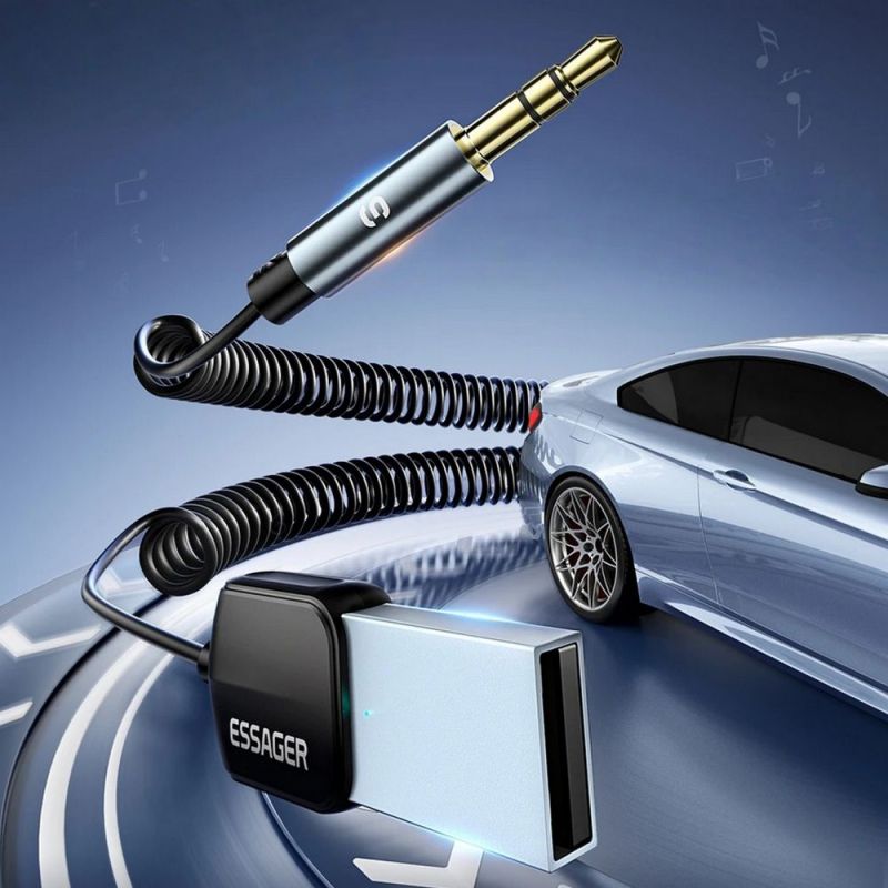 Bluetooth-трансмиттер Essager Lingfeng USB to 3.5mm Bluetooth 5.0 Grey (EBT-LF01-P)
