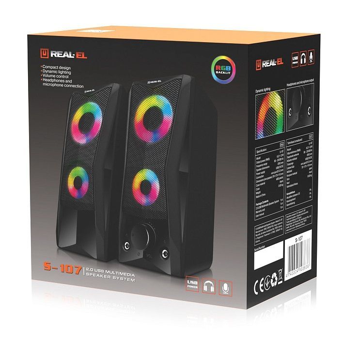Акустична система REAL-EL S-107 Black  (EL121100017)