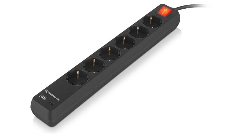 Фільтр живлення REAL-EL RS-Protect 605 3м Black (EL122300041)