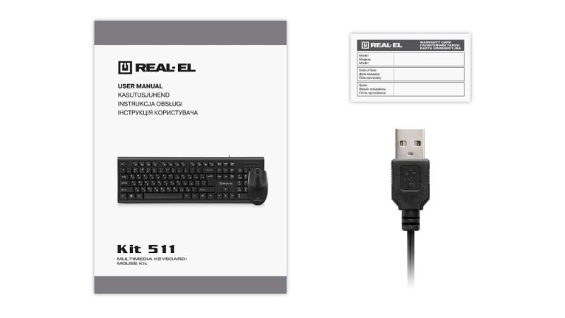 Комплект (клавіатура, миша) REAL-EL Kit 511 Black (EL123100052)