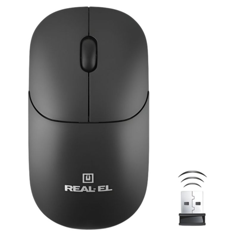 Мышь беспроводная REAL-EL RM-313 W Black (EL123200042)