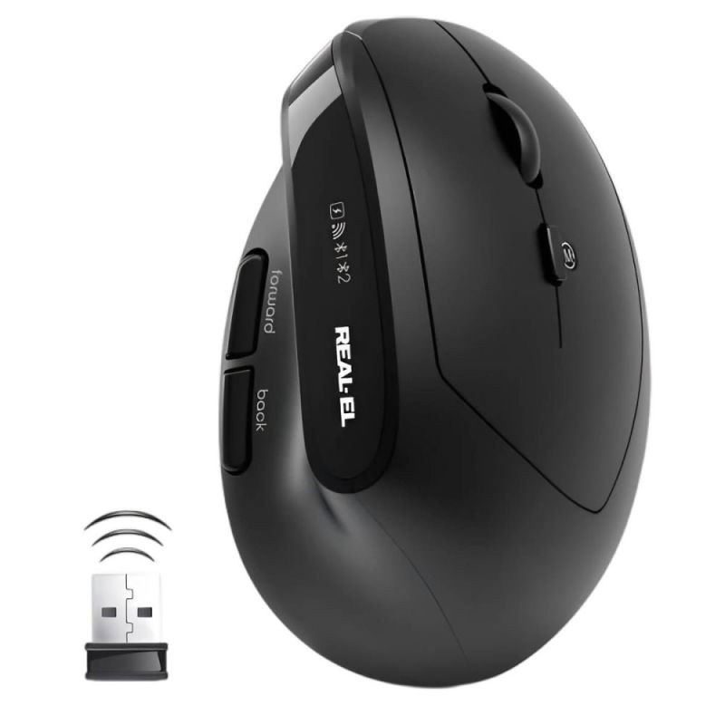 Мышь беспроводная REAL-EL RM-490W Black (EL123200058)