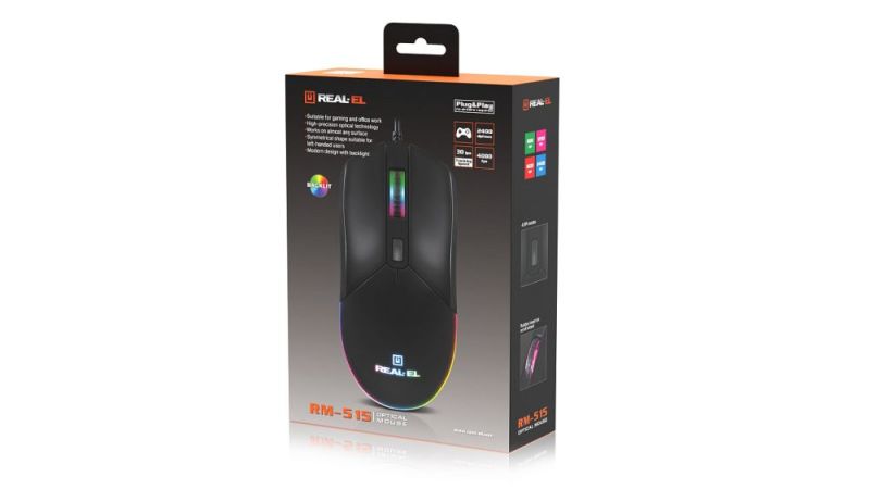 Миша REAL-EL RM-515 Black (EL123200059)