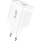 Мережевий зарядний пристрій Foneng PD 30W (1xUSB, 1xType-C) White (EU52-CH)