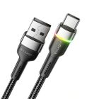 Кабель Essager Colorful LED USB - USB Type-C (M/M), 1 м Black (EXCT-XCD01)