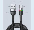 Кабель Essager Colorful LED USB - USB Type-C (M/M), 1 м Black (EXCT-XCD01)