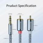 Кабель Essager Monster 3.5 мм - 2xRCA (M/M), 2 м, Grey (EYPZJ-MYA0H)