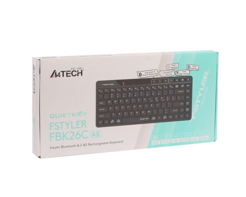 Клавіатура бездротова A4Tech FBK26C AS Black (FBK26C AS (Black))