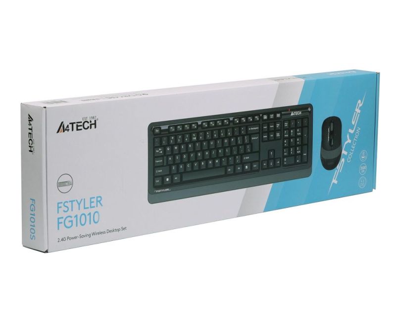 Комплект (клавіатура, миша) бездротовий A4Tech FG1010 Black/Grey (FG1010 (Grey))