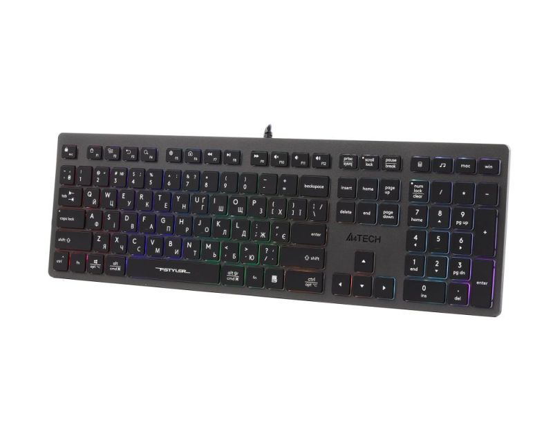 Клавиатура A4Tech Fstyler FX60H Grey Neon Backlit (FX60H USB (Grey) Neon backlit)