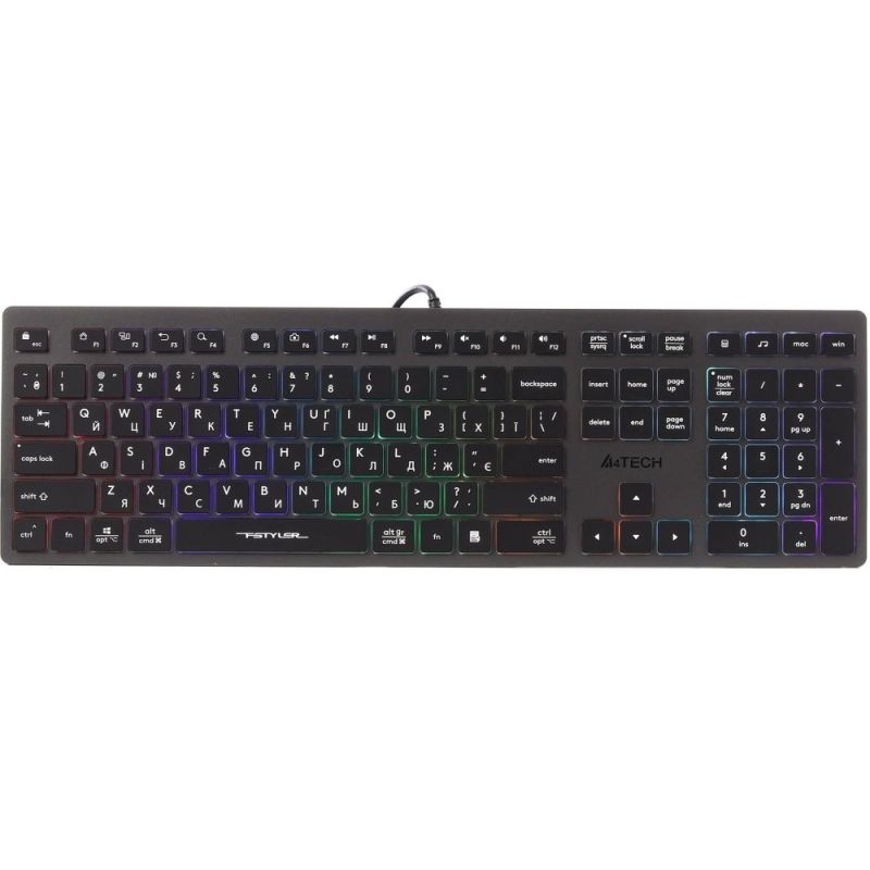 Клавиатура A4Tech Fstyler FX60H Grey Neon Backlit (FX60H USB (Grey) Neon backlit)