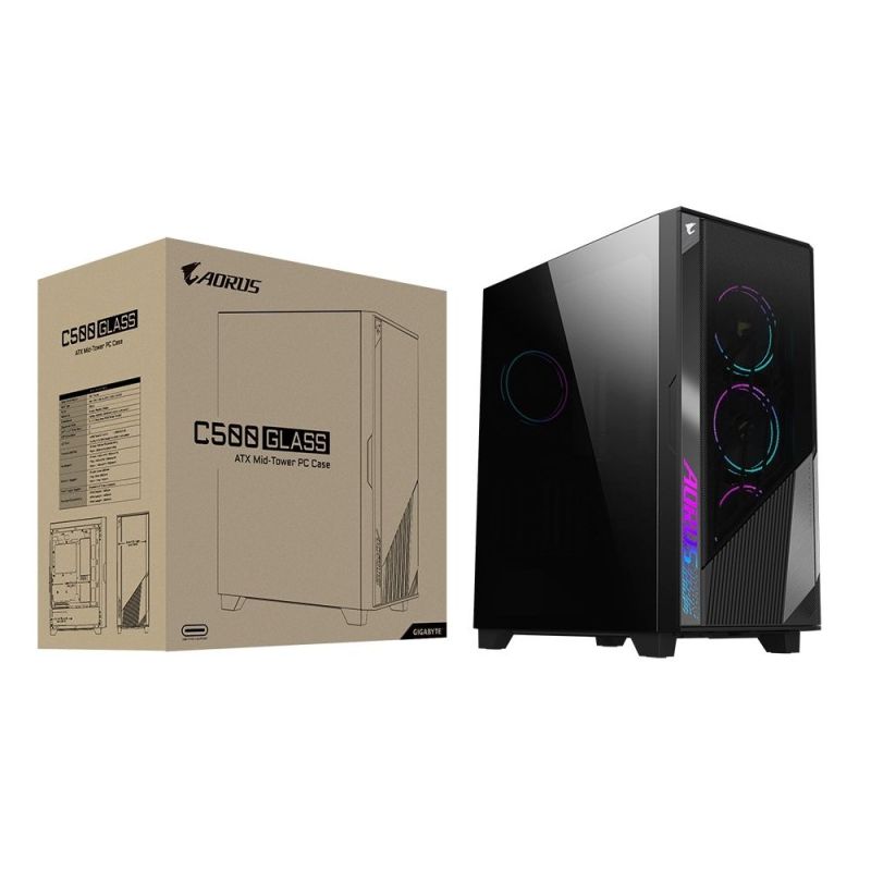 Корпус Gigabyte Aorus C500 Glass Black без БП (GB-AC500G ST)