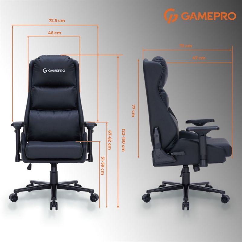 Крісло для геймерів GamePro Black (GC695B)