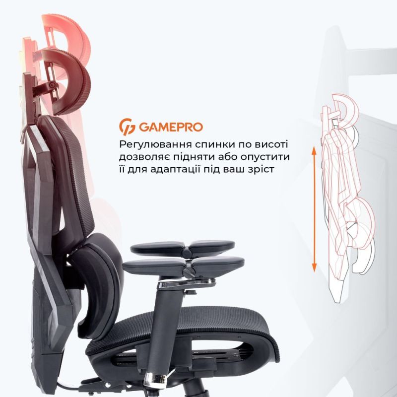 Крісло для геймерів GamePro Edge Black (GC820MB)