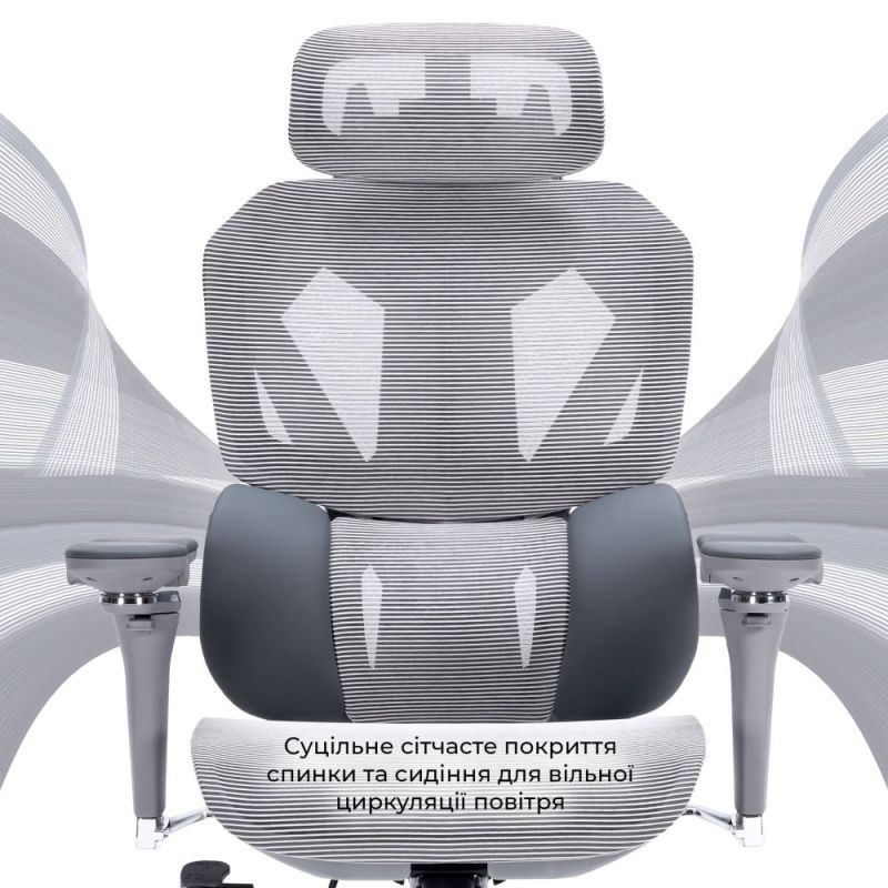 Крісло для геймерів GamePro Edge Grey (GC820MG)