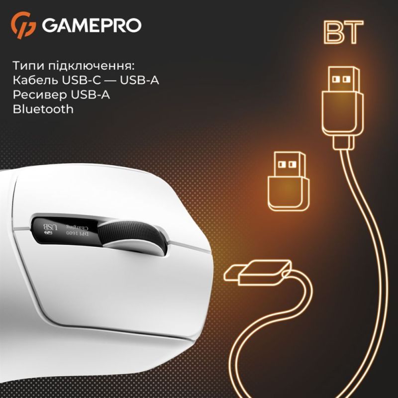 Мышь беспроводная GamePro Genesis Ranker White (GM012W)