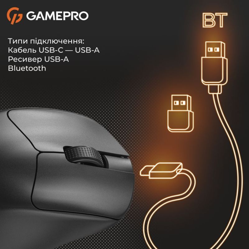Миша бездротова GamePro Genesis Avenger Black (GM096B)