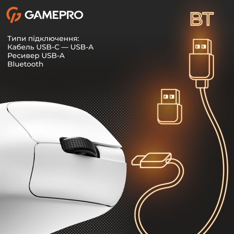 Миша бездротова GamePro Genesis Avenger White (GM096W)