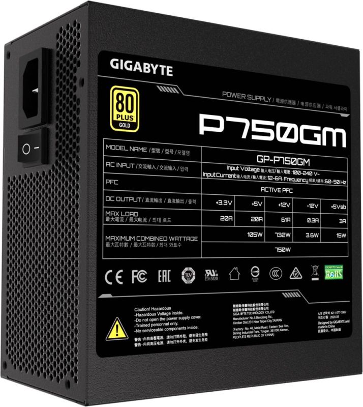 Блок живлення Gigabyte 750W (GP-P750GM)