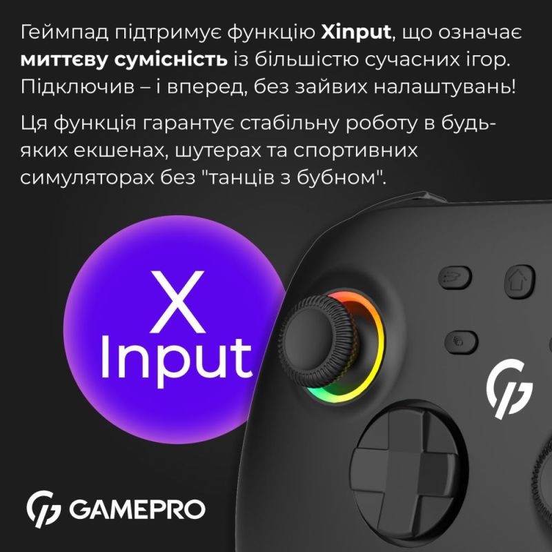 Геймпад GamePro с зарядной станцией Black (GPX13BDOC)