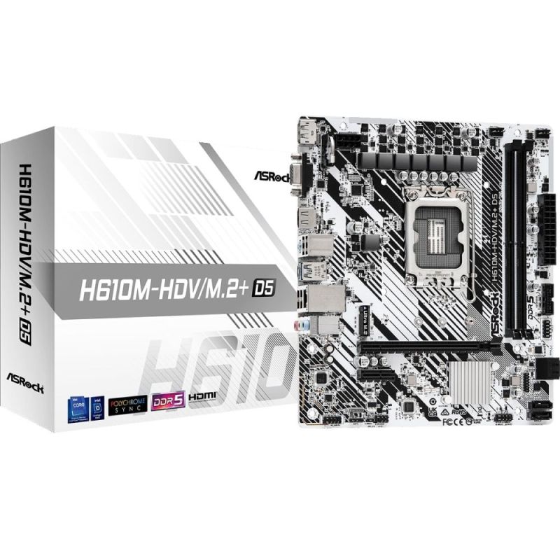 Материнская плата ASRock Socket 1700 (H610M-HDV/M.2+ D5)