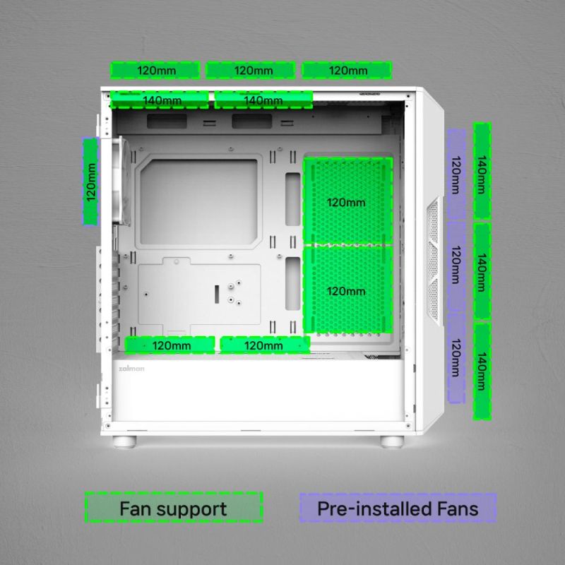 Корпус Zalman i3 Neo ARGB V2 White (I3NEOARGBV2WHITE)