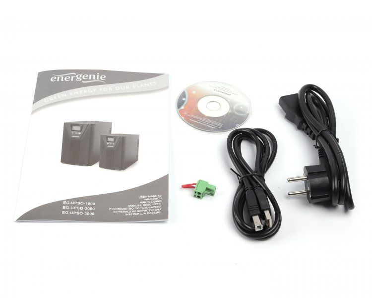 ИБП EnerGenie 3000VA, On-line, 3xIEC+2xSchuko, металл (EG-UPSO-3000)