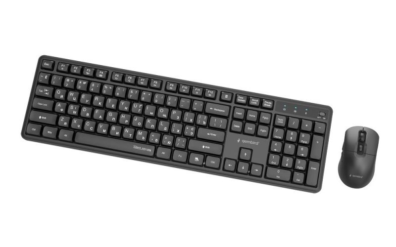 Комплект (клавиатура, мышь) беспроводной Gembird Black (KBS-WMS-01-CYRL)