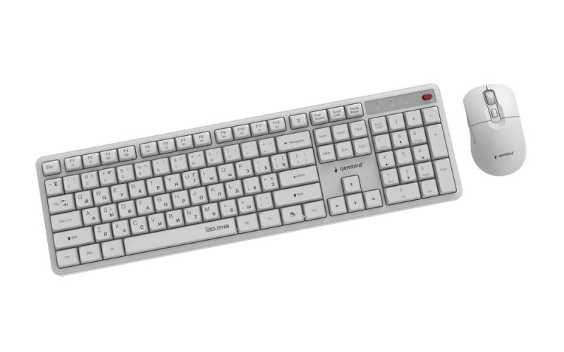 Комплект (клавіатура, миша) бездротовий Gembird White (KBS-WMS-01-W-CYRL)