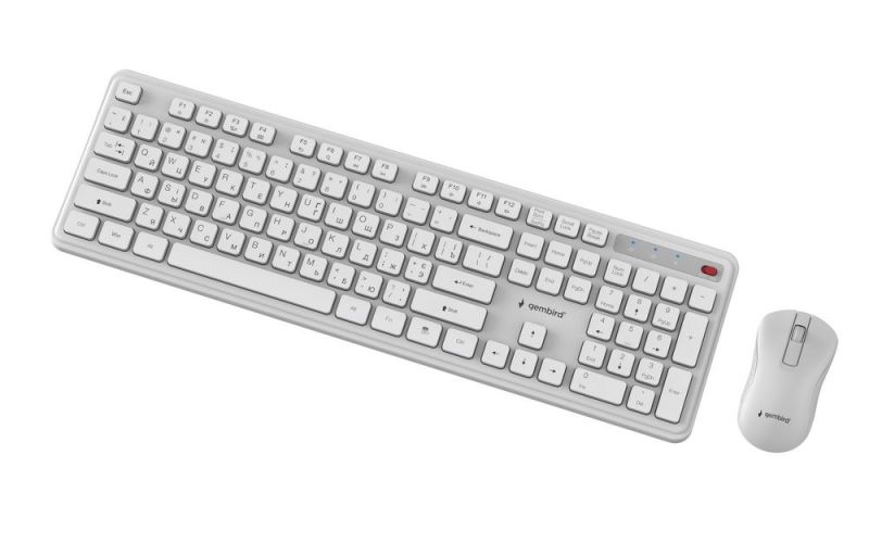 Комплект (клавіатура, миша) бездротовий Gembird White (KBS-WPS-01-W-CYRL)